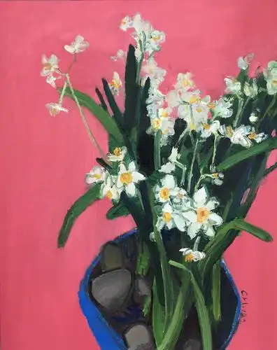 io/633148 水仙油画,布面油画,50×40cm,2018售价:￥3,000.