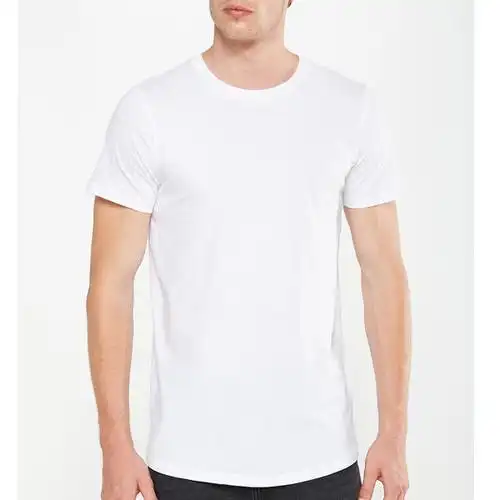mens white blank longline t shirt