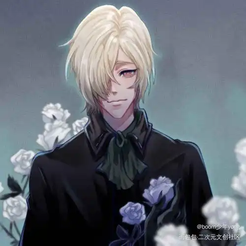 白玫瑰_第五人格守墓人平涂头像绘画作品