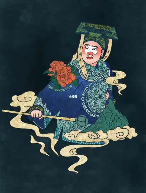 原创国潮戏曲人物插画丑角