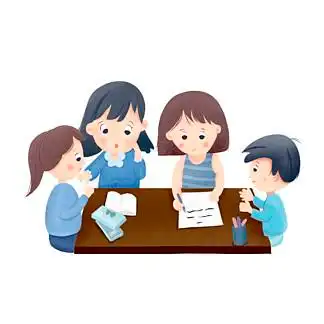 小组讨论 i>学 /i>习教 i>学 /i>手绘卡通 i>素 /i> i>材 /i>