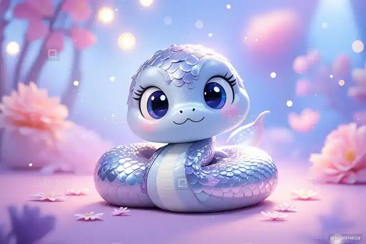 可爱梦幻的紫色小蛇