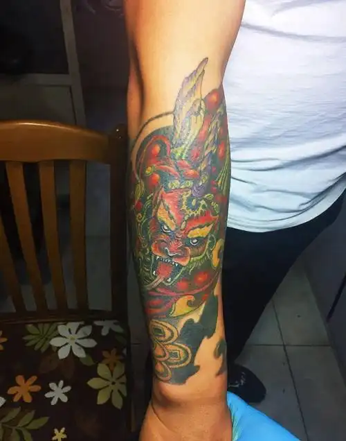 "貔貅 如意"包小臂纹身图片