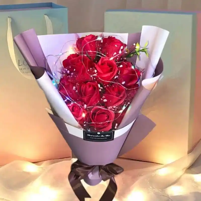 七夕情人节礼物送女友老婆浪漫生日礼物女生肥皂花香皂花玫瑰花束