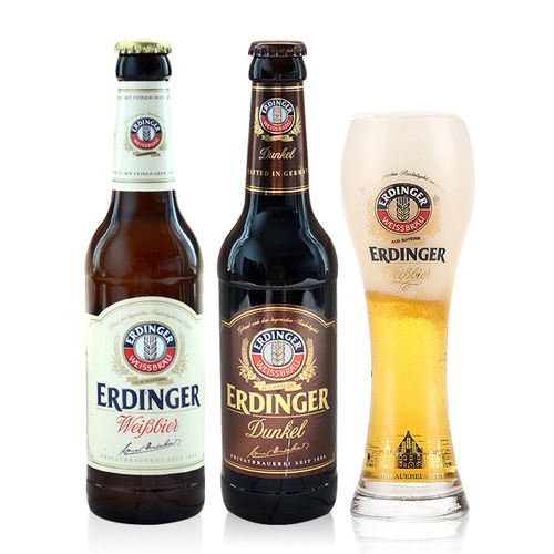 艾丁格(erdinger)德国原装进口啤酒艾丁格erdinger系列啤酒 黑白啤各1