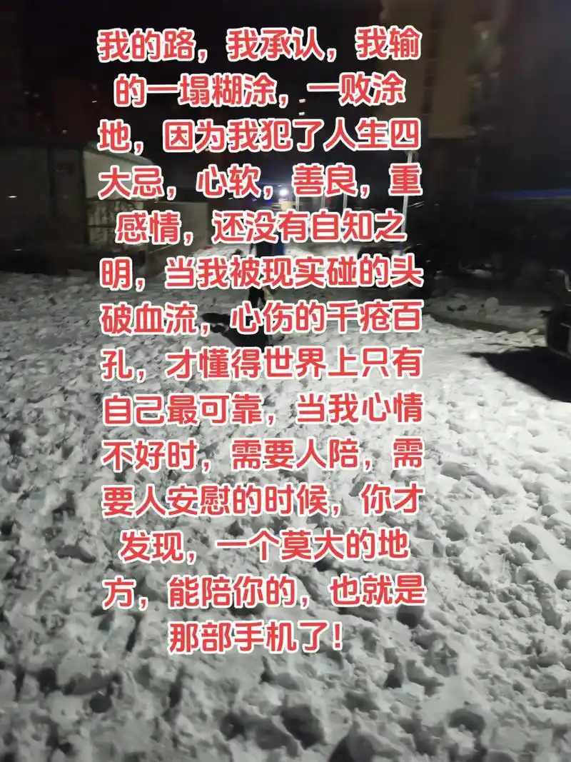 我的路,我承认,我输的一塌糊涂,一败涂地,因为我犯了人生四大忌,心软