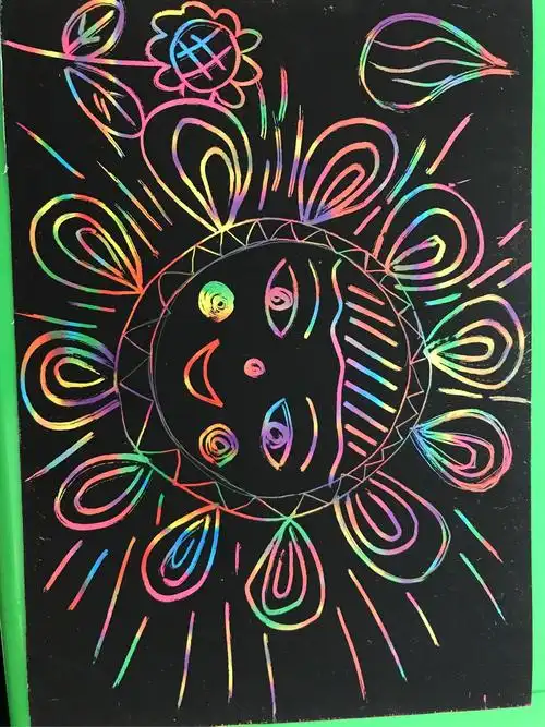 博士芳园幼儿园大三班小朋友的刮画作品展示.