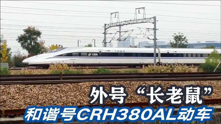 外号长老鼠的380al动车上海虹桥至厦门g1659次驶出杭州东站