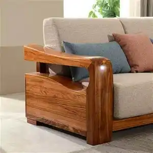 实木沙发乌金木现代中式qt布艺木架沙发123组合全实木质客厅家具.