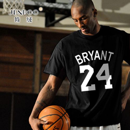 科比24号短袖男 kobe湖人运动纯棉t恤飞人训练服篮球体恤oversize