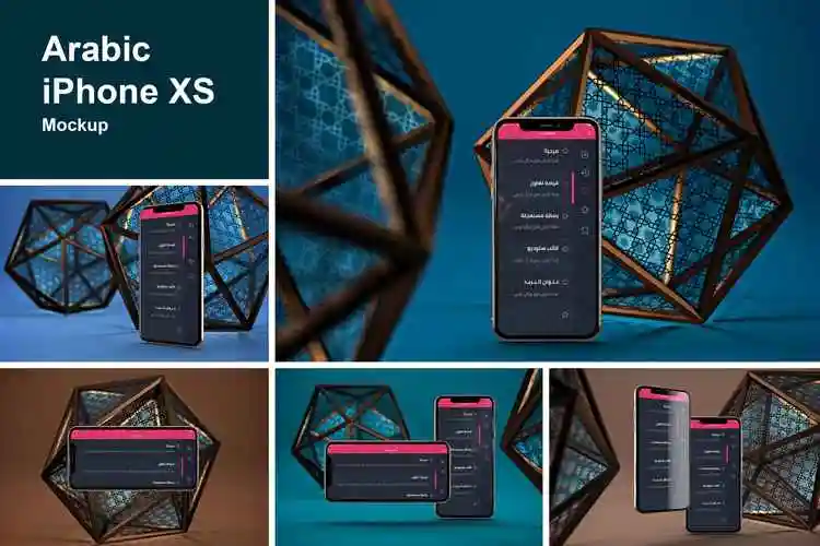iphonexs智能手机屏幕设计预览样机模板arabiciphonexs
