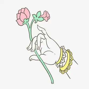 禅意手持莲花手势素材