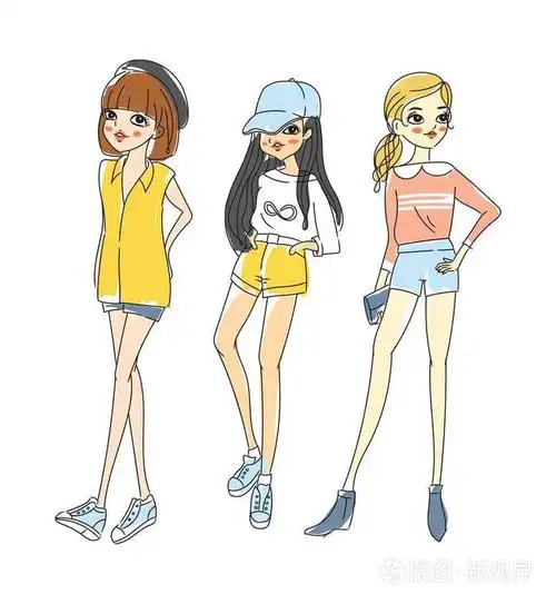 时装模特.矢量插图