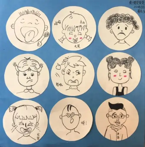 本节课《表情变变变》,引导孩子做出不同的表情,观察每种表情下的五官