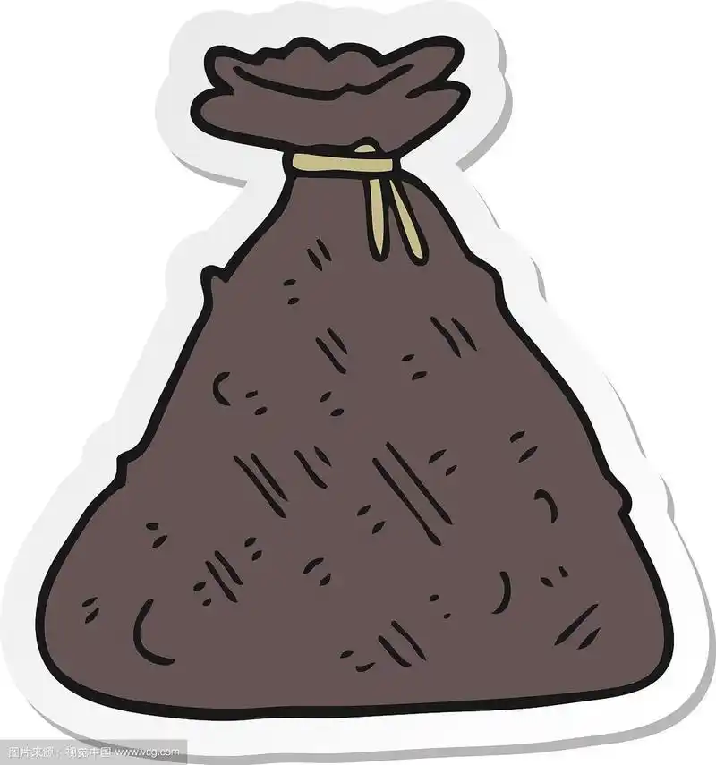 卡通旧麻袋贴纸