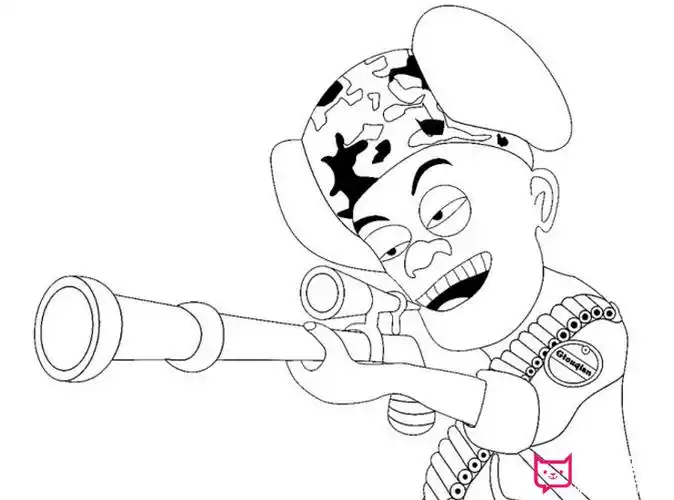 瞄准中的光头强简笔画