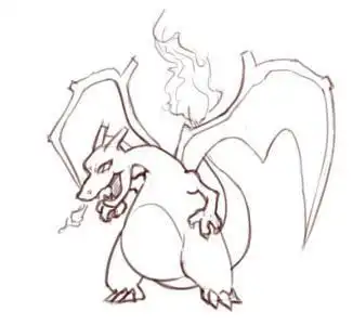 喷火龙喷火的简笔画