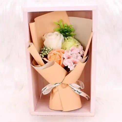 三八女神节礼品玫瑰盒装可定制手工香皂花束礼盒送女友爱人惊喜