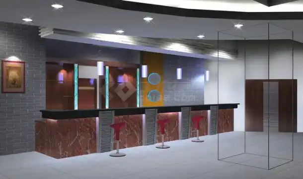 游戏厅吧台效果图