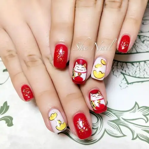 做款招财猫美甲!财运滚滚来
