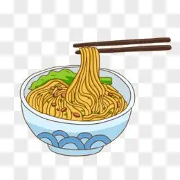 手绘卡通面条美食免抠元素