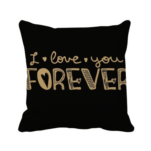 永远爱你金色英文手写方形抱枕靠枕沙发靠垫双面含芯礼物