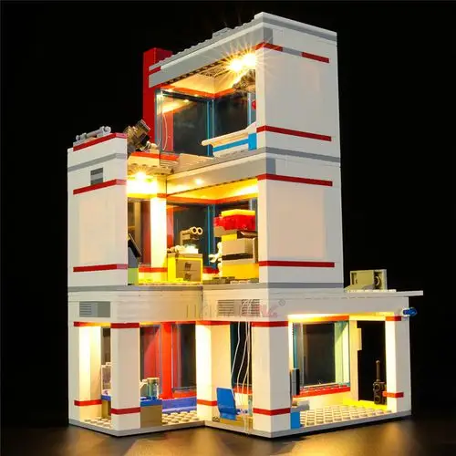 lightailing适用乐高60204城市系列医院套装led灯饰塑料积木