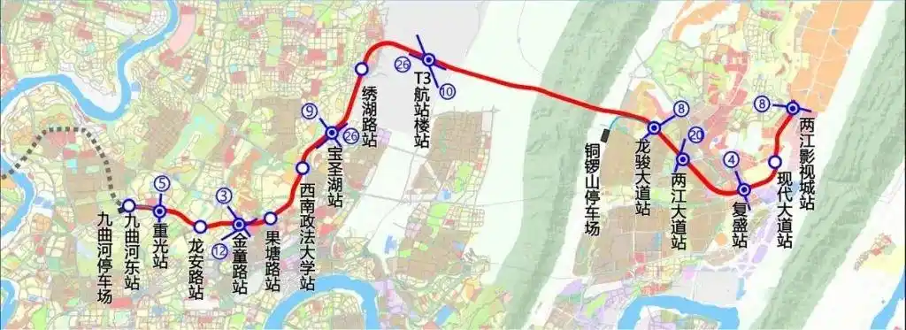 重庆15号线地铁线路图规划