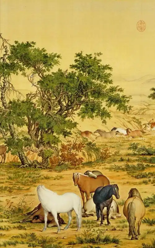 《 百骏图》—— 郎世宁 作品