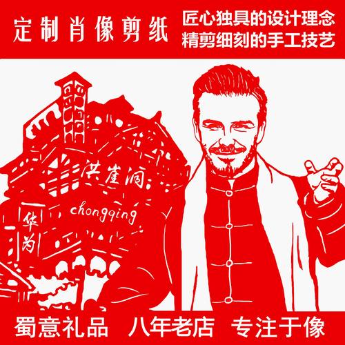 送老外国人像肖像剪纸照片剪纸商务中国风礼品结婚礼物