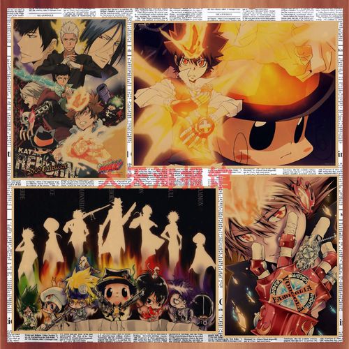 家庭教师reborn里包恩沢田纲吉动漫海报宿舍牛皮纸装饰墙画569