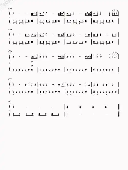 雨的印记钢琴简谱