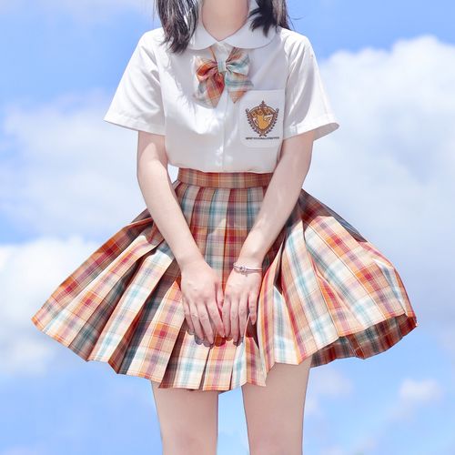 【闭店清仓】枫林尽染原创jk制服春夏裙正版套装全套日系现货格裙