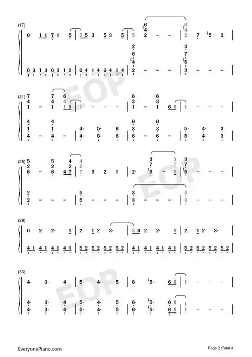 fightinggoldjojo的奇妙冒险黄金之风op双手简谱预览2