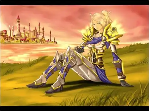 魔兽玩家画作旧图重画萌系血精灵圣骑士