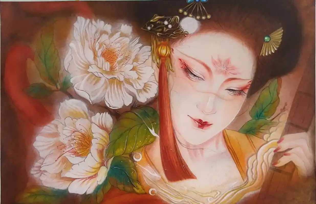 花魁.#手绘 #古风 #澜栖手绘 #水彩 #国风古韵  - 抖音