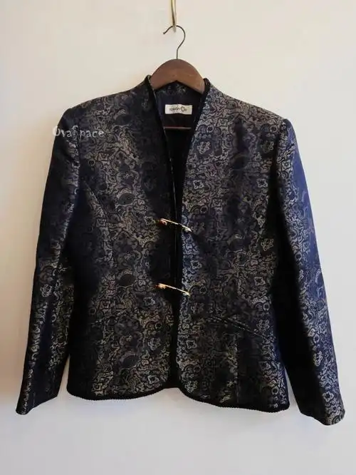 kansaiyamamoto宝饰别针织锦夹克