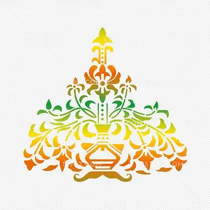 彩色傣族花纹矢量素材