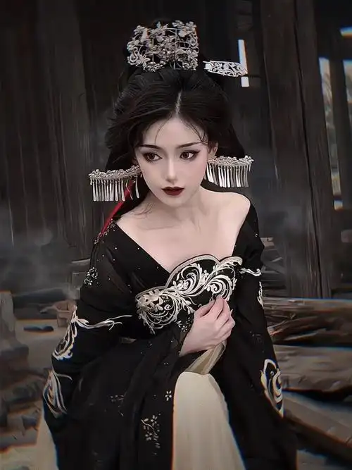 黑色系#古风 #汉服 #国风古韵 #狐狸眼 - 抖音