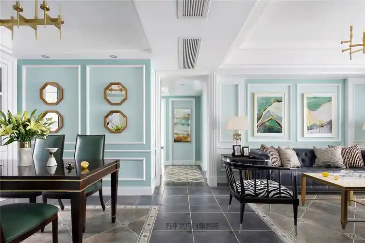 客厅吊顶装修效果图质朴91平美式四居餐厅设计美图