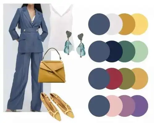 雾霾蓝,很知性高雅的颜色,它也有四组配色,可以参考图片哦.