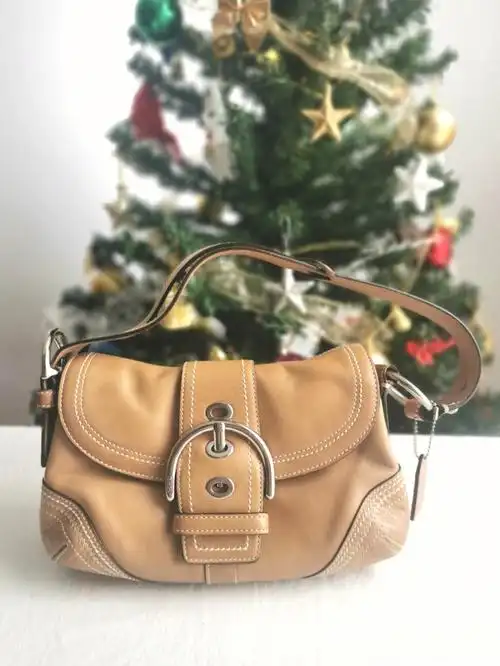 coach蔻驰中古包奶茶大c扣小豌豆