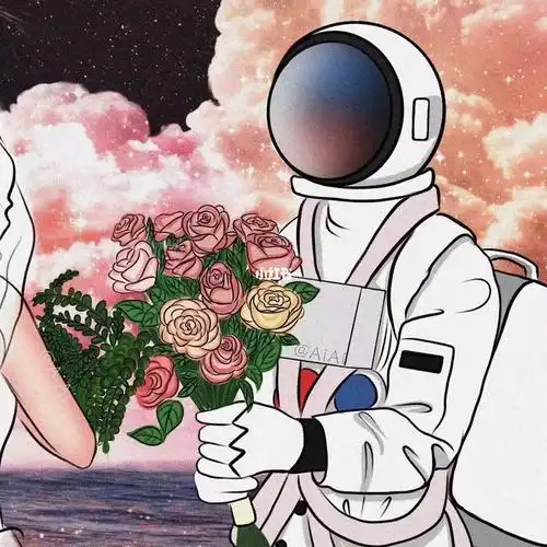 太空漫步浪漫#动漫情侣头像