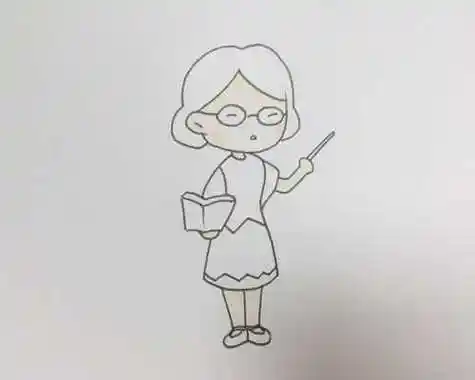 女全身语文老师简笔画怎么画 美丽又好看语文老师简笔画教程