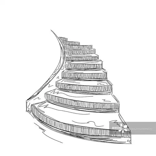 手绘楼梯示意图