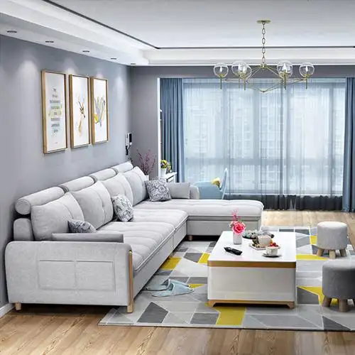 北欧小户型布艺沙发组合家具套装现代简约免洗科技布沙发客厅整装