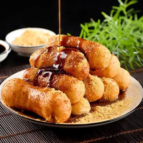 红糖糍粑纯糯米手工糯米糍餐饮批发糯米糍粑年糕条网红小吃零食 圆条