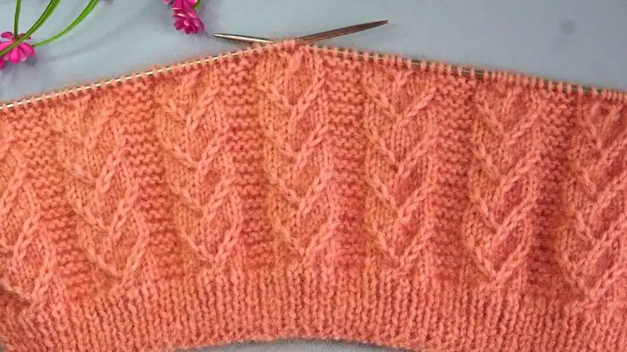 男士背心花样,最新款v字图案编织教程【棒针编织305期】