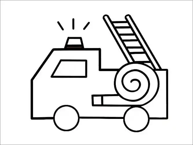 消防车怎么画~消防车简笔画