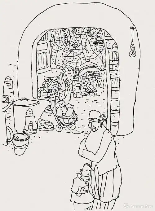 做饭的新疆妇人_速写,写生_杨晓阳作品展_杨晓阳在线作品_杨晓阳官方